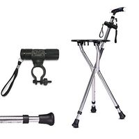 Folding Cane seat,Cane Stool Old People Light Aluminum Alloy Help-Step Device Anti-skidding Walking Stick-with Light-B
