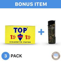 Top Rolling Papers 1 1/2 (3) with LEd Lighter