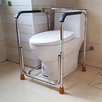 AXD Free Standing Toilet Surround Rail Frame, Stainless Steel Anti-Slip Handrail, for Handicapped Disabled Elderly Patients