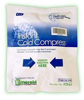 Emerald Instant Cold Compress Pack, First Aid Kit Requirement, Long Lasting, No Freezing Required, Pack of 6 Packs - Small (4" x 5")