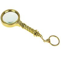 Greenery Multi-use Golden Plated BigEye 8X Handheld Reading Magnifier Luxury Jewellery Loupe High Magnified Glass Weak Sight Helper Also a Great Key Ring Diameter 60mm/2.3''