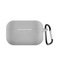 Case Cover for AirPods Pro 2019 Wireless Charging Case,Solid Color Simple Soft Durable Silicone Protective Skin with Ring Holder for AirPods Pro 2019 (Gray)