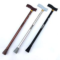 YITIAN Walking Cane, Lightweight Aluminum Offset Cane with Ergonomic Handle and Wrist Strap - Ideal Daily Living Aid for Limited Mobility,Adjustable Walking Stick,Brown