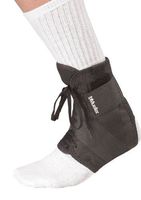 Mueller Soft Ankle Brace with Straps, Black, Small, Women's 8-10, Men's 7-9