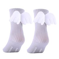 Meiyuan Baby Girls Angel Wings Socks Ruffles Soft High Knee Leg Warmer