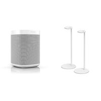 All-New Sonos One Two Room Set with Pair of Stands. The Smart Speaker for Music Lovers with Amazon Alexa built-in for Wireless Music Streaming and Voice Control. (White)