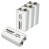 HQRP 4-Pack 9V Advanced Li-ion Battery 9 Volt 400mAh High Capacity Low Self-Discharge Lithium-ion Rechargeable Plus HQRP Coaster
