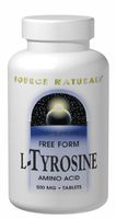 Source Naturals L-Tyrosine 500mg 50 Tablets (Pack of 2)