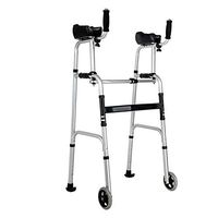 Compact Elderly Folding Walker, with Waterproof Seat and 5 Inches Wheels for The Seniors Narrow Lightweight Supports Up to 220 Lb,A