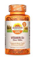 Vitamin D3 by Sundown, Immnue Support & Bone & Teeth Health, 1000iu D3, Gluten Free, Dairy Free, 400 Softgels