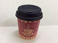 4 oz. paper cup with black dome lids - 50 sets