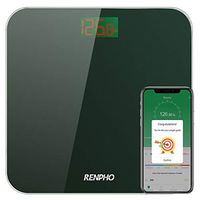 RENPHO Bluetooth Bathroom Scale Digital Weight with BMI, Smart Weighing Body Scale with Easy-to-Read Backlit LED & Smartphone App, Sturdy Tempered Glass, 400 pounds (Midnight Green)