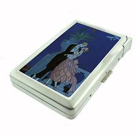 Perfection In Style Metal Cigarette Case with Built in Lighter Vintage Art Deco Design 007