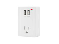 Monoprice Z Wave Plus Wall Socket Plug in Receptacle with 2 USB and 1 AC Port (15654)