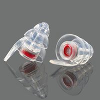 High Fidelity Ear Plugs, Noise Reducing for Concerts, Sleeping, Shooting Range, Sports Event, Moto Racing, Airplane. Reusable Soft Earplugs, Transparent Silicone Material - Red/Blue (Red, 9-13mm)