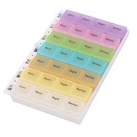 uxcell® Plastic 7 Days 28 Compartments Pill Tablet Storage Box Case Colorful