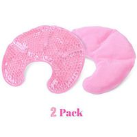 Hot Cold Breast Gel Bead Ice Pack (2 Pack) by FOMI Care | Nursing Pain Relief for Mastitis, Engorgement, Swelling | Fabric Backing for Ultimate Comfort | Reusable, Freezable, Microwavable (Pink)