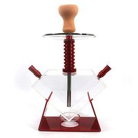 BuBu-Fu Hookahs Set, Micro Modern Acrylic Cube 2 Hose Hookah Complete Set with LED Light Plexiglass Acrylic Shisha Hookah Set Easy Cleaning Arab Hookahs Set,Ared