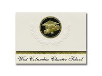 Signature Announcements West Columbia Charter School (West Columbia, TX) Graduation Announcements, Presidential Elite Pack 25 Cap & Diploma Seal Black & Gold