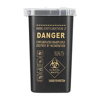Sharps Container Biohazard Needle Disposal Container Sharps Disposal Container Plastic Disposable Blade Cutter Tattoo Needle Container Collector Waste Box Needle Destruction(black)