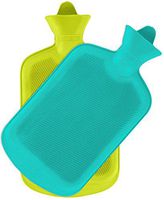 SteadMax Hot Water Bottle, Natural Rubber -BPA Free- Durable Hot Water Bag for Hot Compress and Heat Therapy, Green and Turquoise Color (2 Pack)