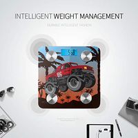 Cartoon Monster Truck Digital Scale Body Weight Weight Scale Body Fat Weighing Scale Tracks 8 Key Compositions Analyzer Sync with Fitness Apps 400 Lbs