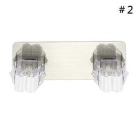 Binglinghua Fashion Convenient Wall Mounted Mop Organizer Holder Brush Broom Hanger Storage Rack Kitchen Tool Bathroom Storage Hooks (Double)