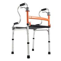 Yadianna Lightweight Folding Walker, Elderly Use The Seat Assisted Thick Aluminum Alloy Disabled Walking Aid Non-Slip Walking Stick with Hospital