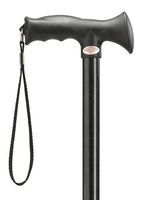 Unisex Aluminum Black Adjustable Walking Cane with 2 Tone Soft Touch Handle