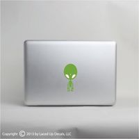 Green Alien Apple Head Macbook Pro Skin Vinyl Decal Sticker © 2013 Laced Up Decals
