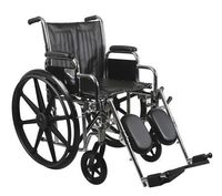 Wheelchair, 300lb, 18 In Seat, Silver/Black