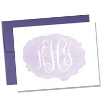 Personalized Amethyst Watercolor Notecard Set - Set of 10 Monogrammed Notecards - Customized Note Cards