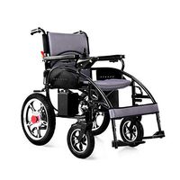 Jia Jia Wheelchair Disabled Elderly Four-Wheel Care Folding Lightweight Smart Wheelchair, Load 150kg, EABS Brake System Size: 113 * 65 * 91cm !!! (Color : Lead-Acid Batteries 12A)