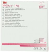3M 3568 Medipore Plus Pad Soft Cloth Adhesive Wound Dressing, 25 Pads Per Pack