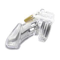 a-YUEYUE Men's Plastic Cage Belt Device with 5Rings, Lock and Keys for Male, 3 Colors Optional