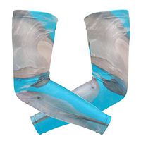 LEVEIS Dolphin Winter and Hope Arm Sleeves UV Protection for Men Women Sunblock Protective Gloves Running Golf Cycling Driving Long Arm Cover 1 Pair