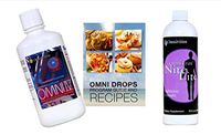 Omni Drop Program Bundle of 3 Products - the "Get Started Package" Includes Omni Drops Diet Drops with Vitamin B12 - 4 Ounce Bottle with Program Guide, Omni IV with Glucosamine, OmniTrim Nite Lite