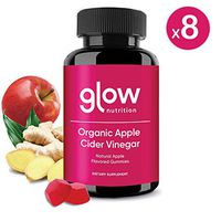 Glow Apple Cider Vinegar Gummies - 8 Pack - Unfiltered Organic ACV w/Ginger Root Extract | Support Metabolic & Digestive Functions for Slimmer Feeling, Increased Energy, Detox & Cleanse - 480 Count