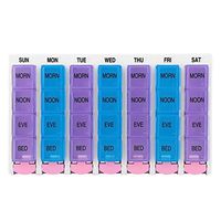Semme Pill Box, Weekly Travel Medicine Organiser 7 Days with 28 Compartments Large Capacity for Medicines Supplements