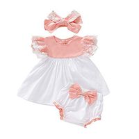 Outfits Easter Clearancesales!!! Newborn Kids Lace Dress Tops +Bow PP Shorts +Headband Set for Size 3-6 Months Baby Boys Girl Clothes