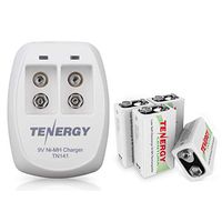 Tenergy TN141 2 Bay 9V Smart Charger with 4 pcs Centura Low Self-Discharge 9V NiMH Rechargeable Batteries