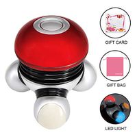 Hand Held Massager Mini Portable Body Vibrating Massage with Led Light Perfect for Hand Head Neck Back Legs Arms Face Pain Release with Gift Bag and Gift Card (Battery Operated)