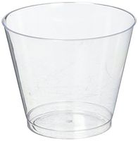 Hard Plastic Tumblers 9 oz Party Cups-Old Fashioned Glass, 100 Count Drinking Glasses Crystal Clear