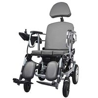 Heavy Duty Electric Wheelchair with Headrest,Foldable Folding and Lightweight Portable Powerchair with Seat Belt,Electric Power Or Manual Manipulation,Adjustable Backrest and Pedal,Joystick