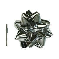 JAM Paper Gift Bows - Mega - 13" Diameter - Silver - Sold individually