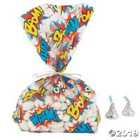 COMIC SUPERHERO CELLO BAG - Party Supplies - 12 Pieces
