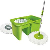Xiaochongshan Mop bucket set，360 Spin Mop & Bucket System Self-Wringing Mop Microfiber Mop Heads Extended Length Adjustable Mop Pole (Color : Green, Size : 23x28x44.5cm)