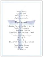 Periwinkle Ribbon Cross Baptism Christening Invitations - Set of 20