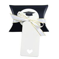 50pcs Vintage Kraft Paper Candy Box Gift Box with RibbonTags for Wedding Birthday Graduation Party (Black)