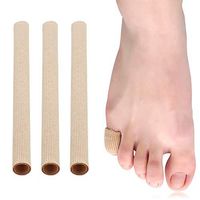 Skyfoot’s Open Toe Tubes Fabric Lined with Silicone Gel Toe Sleeves Protectors to Prevent Toe Pressure Pain, Blister, Corn, Hammer toe - 3 Pack (Small 1/2" Diameter)